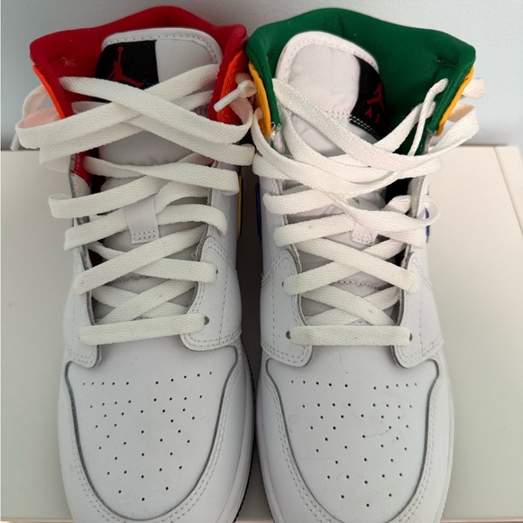 Jordan White Red High-Top Sneakers - Picture 10 of 10